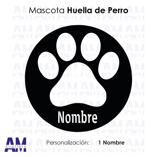 Producto Decorativo Metálico Diseño Huella Perro